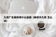 九筒广东麻将用什么拍摄（麻将中九筒 怎么说）
