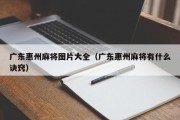 广东惠州麻将图片大全（广东惠州麻将有什么诀窍）