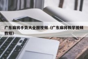 广东麻将手势大全图视频（广东麻将教学视频教程）