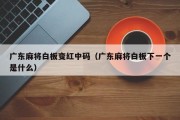 广东麻将白板变红中码（广东麻将白板下一个是什么）