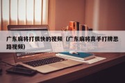 广东麻将打很快的视频（广东麻将高手打牌思路视频）