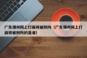 广东潮州网上打麻将被刑拘（广东潮州网上打麻将被刑拘的是谁）
