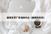 麻将玄学广东话叫什么（麻将的玄妙）