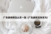 广东麻将牌怎么买一张（广东麻将怎样买马）