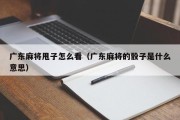 广东麻将甩子怎么看（广东麻将的骰子是什么意思）
