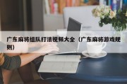 广东麻将组队打法视频大全（广东麻将游戏规则）
