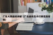 广东大牌麻将讲解（广东麻将高手打牌思路视频）