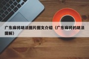 广东麻将胡法图片图文介绍（广东麻将的胡法图解）