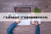 广东麻将能连杠（广东麻将能有两个对子吗）