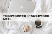 广东麻将中码规则视频（广东麻将的中码是什么意思）